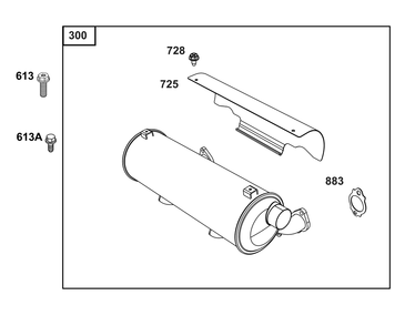 Exhaust Group Diagram and Parts List for 61E377-0149-J1 400000 - 699999 Briggs and Stratton Engine